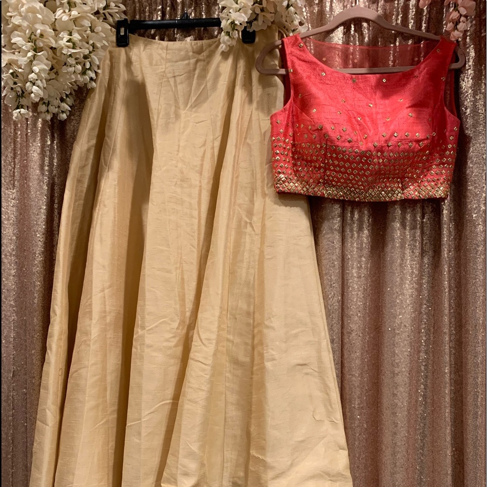 Chaniyacholi like crop top with skirt